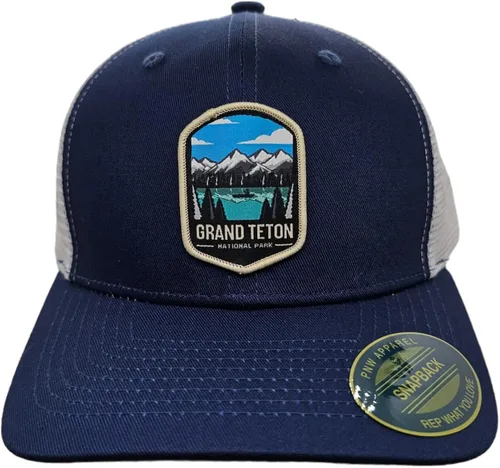 Miniatura 2 de Grand Teton - Sombrero de camionero con parche tejido en el Parque Nacional, talla única