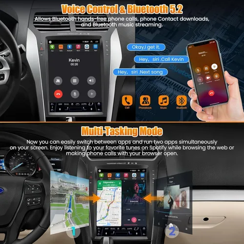 Miniatura 5 de para Ford Explorer 2011-2019 Radio de Coche Android 15 2+64 8 núcleos, Radio de Coche con Pantalla Táctil IPS de 12.1" Integrado GPS Inalámbrico