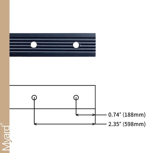 Miniatura 3 de Myard - Balaustres de aluminio de 32-1/4 pulgadas para muebles de barandilla de cubierta con tornillos para cerca de barandilla de montaje frontal