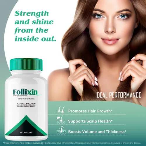 Miniatura 4 de Follixin Cápsulas de crecimiento del cabello, píldoras de suplemento de salud capilar Follixin, máxima fuerza, nutre el cabello Follixin, fortalece