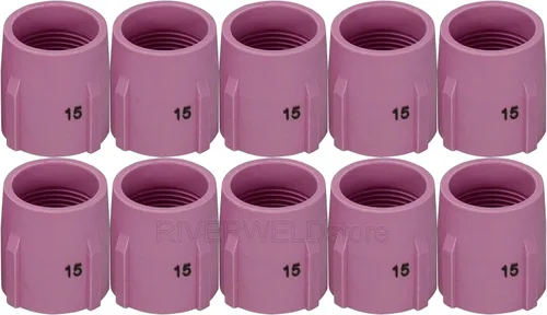 Miniatura 9 de RIVERWELD TIG - Boquilla de alúmina con lente de gas, vasos de cerámica Jumbo de gran diámetro 53N87 12# 3/4 pulgadas 53N88 5/8 pulgadas #10 53N89