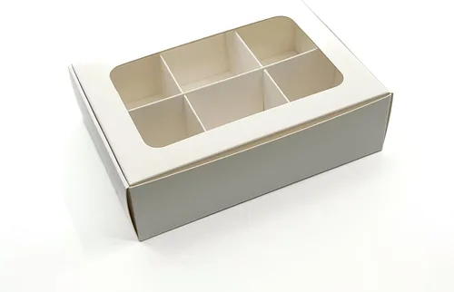 Miniatura 26 de 20 cajas de regalo de papel kraft con ventana y divisores, 6 compartimentos extra pequeños, 5 x 3.5 x 1.57 pulgadas, cajas de dulces vacías