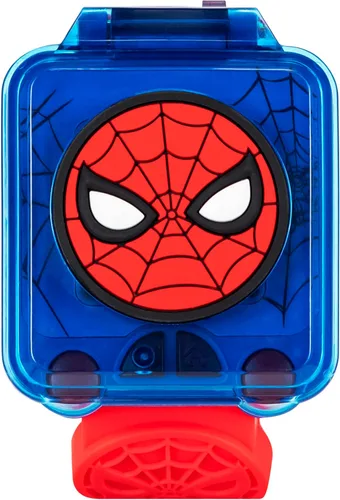 Accutime Marvel Spider-Man - Reloj digital de aprendizaje digital azul para niños, niños pequeños, niños con correa roja, incluye temporizador,