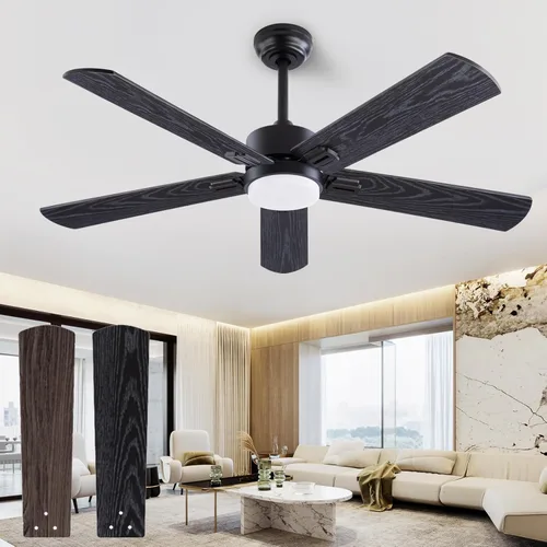 Miniatura 19 de QUTWOB - Ventilador de techo de 60 pulgadas con control remoto sin luces, moderno motor DC reversible para interiores y exteriores, ventiladores