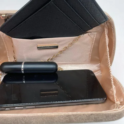 Miniatura 8 de Milisente Bolso de mano para mujer, de ante suave y sólido, bolso de mano de noche, bolso de hombro con cierre de hojas metálicas