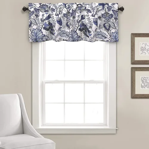 Miniatura 10 de Lush Decor, Blue Cynthia - Juego de cortinas de oscurecimiento jacobeas para sala, comedor, dormitorio, 108 pulgadas de largo, par de paneles Azul