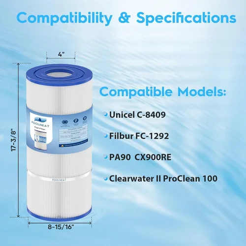 Miniatura 2 de Cartucho de filtro de piscina C900 de repuesto para Hayward CX900RE, FC-1292, C-8409, PA90, Posi-Clear PXC-95,90 pies cuadrados, paquete de 1