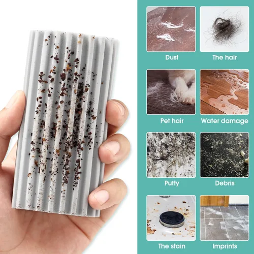Miniatura 2 de Paquete de 6 esponjas de polvo húmedo, esponja de limpieza de polvo gris, herramienta de esponja de limpieza reutilizable para el hogar