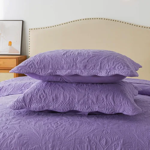 Miniatura 288 de HoneiLife - Juego de colcha de tamaño Queen, juego de ropa de cama de pana bordada de 3 piezas, colcha de lujo, ligera, cálida, para todas las Pana