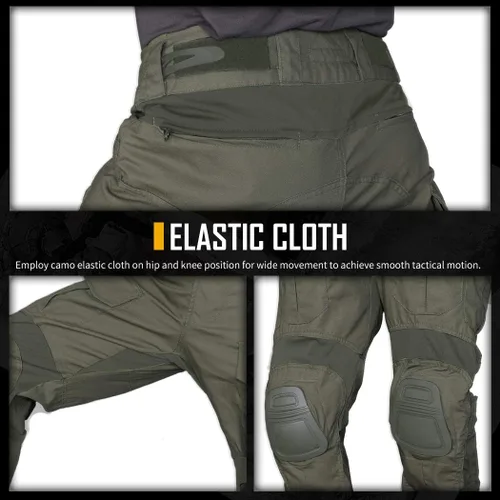 Miniatura 4 de IDOGEAR Pantalones de combate G3 Camo Pantalones con rodilleras Pantalones tácticos para hombre, múltiples bolsillos con gancho y bucle ajustador