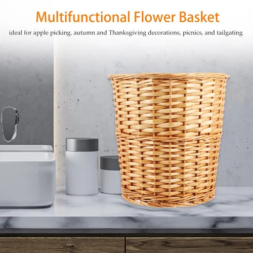 Miniatura 3 de PRETYZOOM Cesta de almacenamiento tejida moderna para arreglos florales, papelera decorativa para dormitorio, sala de estar