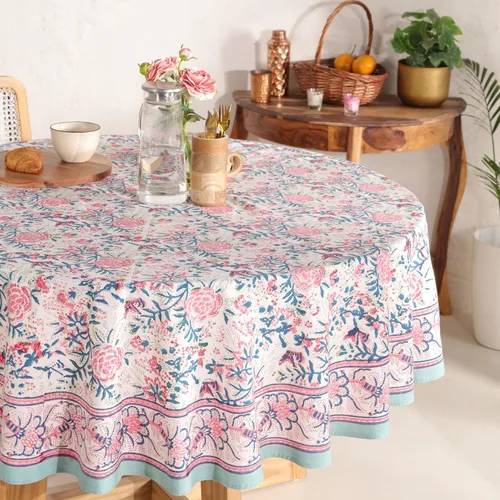 Miniatura 3 de Funda de mesa impresa a mano con diseño exquisito, tela de algodón premium, perfecta para comedor y decoración, mantel de mesa