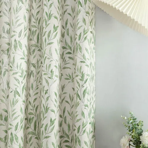 Miniatura 20 de VOGOL Cortinas de dormitorio con estampado de pájaros, paneles de ventana con ojales florales que oscurecen la habitación, cortinas de lino Morado