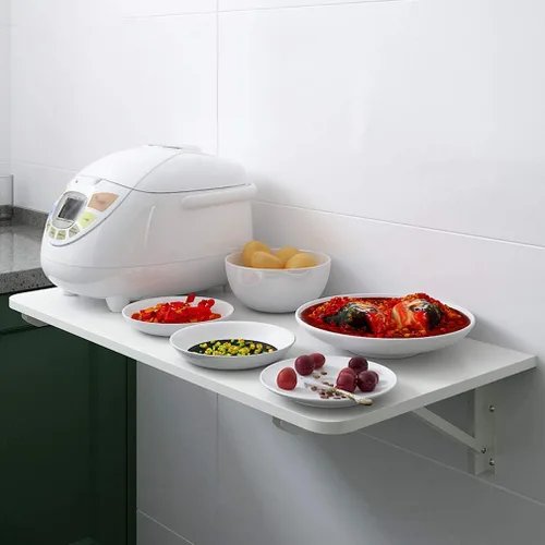 Miniatura 6 de Mesa plegable de pared para cocina, comedor, con soporte de acero inoxidable, mesa de almacenamiento para lavandería, mesa de trabajo