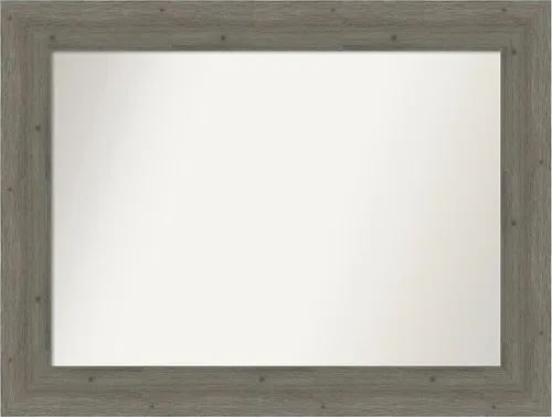 Miniatura 66 de Amanti Art Espejo de baño gris para sobre el fregadero, 27 x 27 pulgadas, espejo de tocador cuadrado gris, marco de madera rústica de campo medio