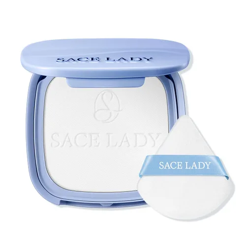 SACE LADY Polvo Facial Impermeable para Fijar Maquillaje, Polvo Compacto Prensado de Control de Grasa para Mujeres, Difuminador de Poros Mate de