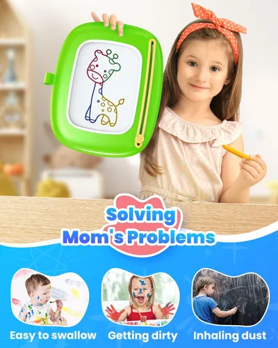 Miniatura 6 de Seimome Juguetes para niños pequeños de 1 a 3 años, tablero de dibujo magnético, tabla de garabatos para aprender y juguetes educativos para bebés