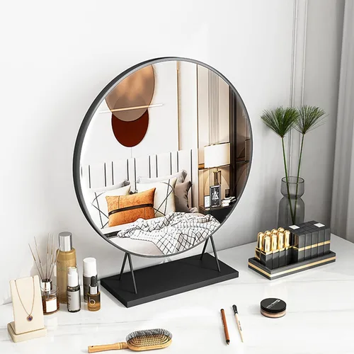 Miniatura 8 de Espejo de mesa, espejo de encimera, espejo de afeitado de baño, tocador de mesa, tocador cosmético, espejo circular para peinar el cabello, belleza
