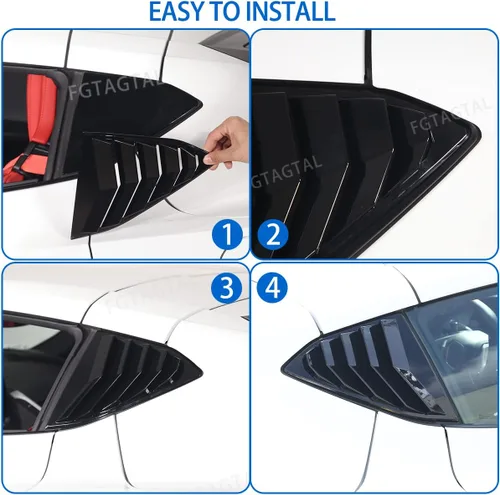 Miniatura 6 de Cubierta de persiana lateral trasera compatible con Chevrolet Corvette C8 2020-2025, cubierta de ribete de persianas de ventana trasera, accesorios