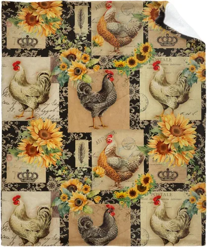 Miniatura 8 de La manta de pollo es súper suave y cálida, la manta de franela ligera es para uso en todas las estaciones, una gran opción para regalos de 40 x 30