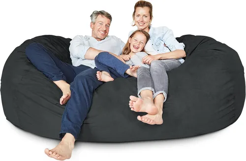Miniatura 30 de Lumaland - Lujoso puf gigante de 1,8 m con funda de microgamuza, ultra suave, relleno de espuma, lavable, XL, para niños, adolescentes, adultos