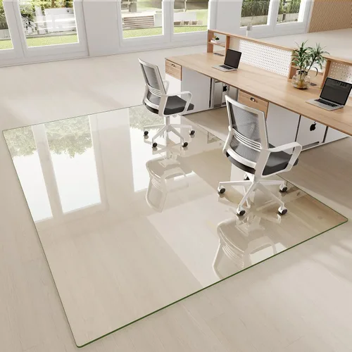 Miniatura 24 de [Vidrio templado] Tapete para silla de vidrio de 40 x 80 pulgadas, tapete para silla de oficina de 1/5 pulgadas de grosor para alfombra o suelo