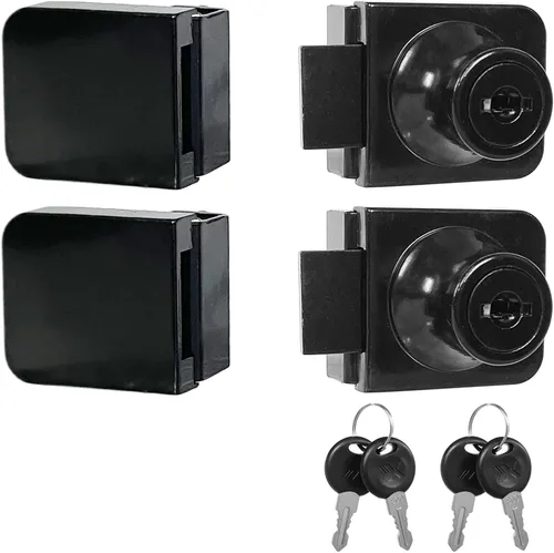 Miniatura 7 de Aleación de zinc sin taladro Cerradura de puerta de vidrio Cerradura de puerta doble Pantalla de gabinete 2 llaves para vidrio de 0.21-0.31
