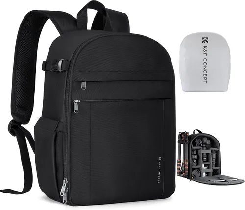 K&F CONCEPT Mochila ligera para cámara, bolsa de fotografía profesional compatible con cámaras Canon/Nikon/Sony y accesorios para lentes, funda para