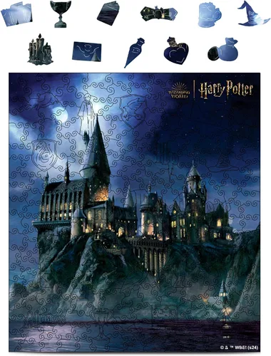 Miniatura 8 de CRAFTHUB Rompecabezas de Harry Potter – Castillo de Hogwarts A3 – Rompecabezas de madera para adultos – 155 piezas de formas únicas – Mercancía