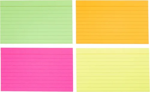 Miniatura 3 de Amazon Basics Tarjetas de índice rayadas para estudiar y tomar notas, colores neón surtidos, 3 x 5 pulgadas, 300