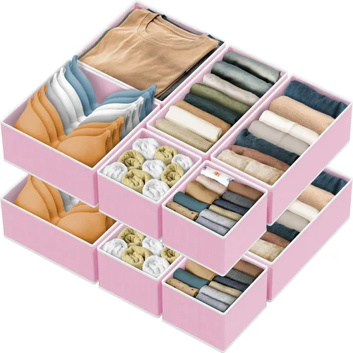 Miniatura 10 de Simple Houseware Organizador de Cajón de Ropa Interior para Lencería/Ropa Interior/Sostén/Bragas/Calcetines/Mameluco, Juego de 6, Gris Oscuro
