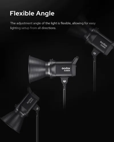 Miniatura 9 de Godox Luz de video LED bicolor SL60IIBi 75W, 2800K-5600K, 25100Lux@1M, luz de estudio COB de montaje Bowens con, aplicación y control remoto, CRI