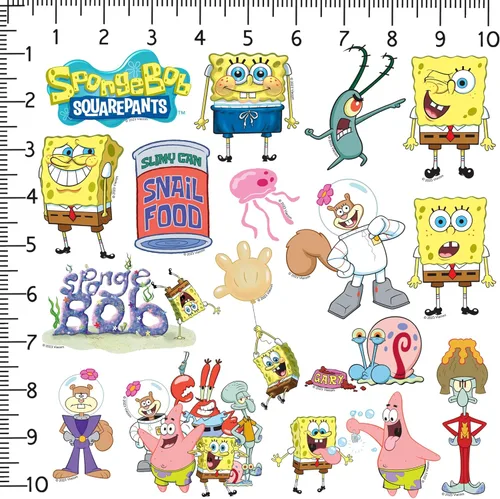 Miniatura 2 de Paquete de calcomanías de Bob Esponja de 100 unidades – Vinilo troquelado gran variedad de lujo para laptop, botella de agua, álbumes de recortes