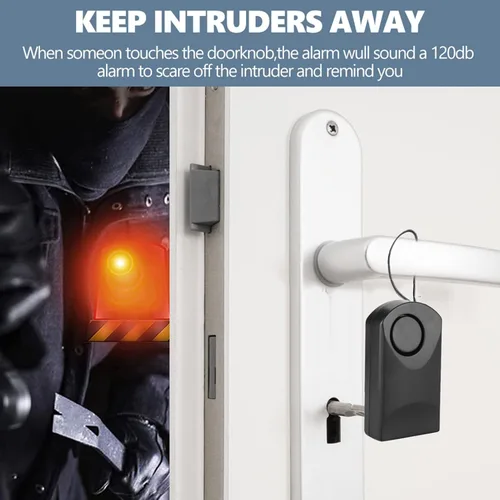 Miniatura 3 de Alarmas de puerta para tu hogar 120 dB sensor táctil antirrobo alarma de seguridad perilla de puerta