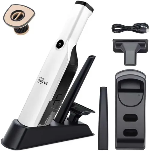 Miniatura 8 de Aspiradora de mano inalámbrica, succión de alta potencia de 15KPA, carga rápida USB, aspiradora de automóvil con base de almacenamiento, quitapolvo