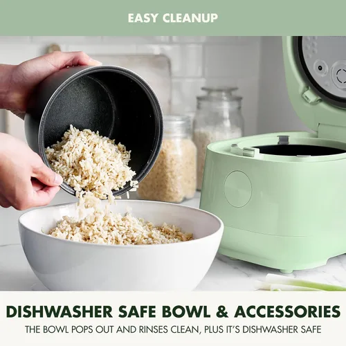 Miniatura 9 de Arrocera GreenPan, 8 tazas cocidas (4 sin cocer), modo bajo en carbohidratos y sopa, 10 ajustes de cocción de un toque, cesta de vapor de cerámica