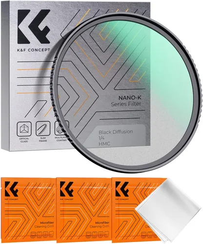 K&F CONCEPT 37mm Filtro de difusión negro 1/4 con efecto Mist cinematográfico de 18 capas multicapa para fotografía de video/vlog/retrato (Serie K)