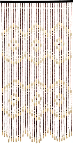 Cortina de bambú natural para puerta, 31 hebras de flecos con cuentas para puerta, cortinas hechas a mano, cortinas colgantes con cuentas,