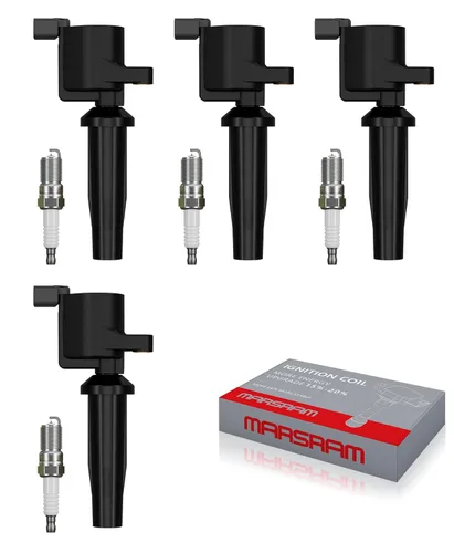 Miniatura 32 de Marsram Paquete de bobinas de encendido UF247 y bujía de iridio doble 4503 compatible con Toyota 2000-2008 Corolla 2000-2005 MR2 Spyder Celica