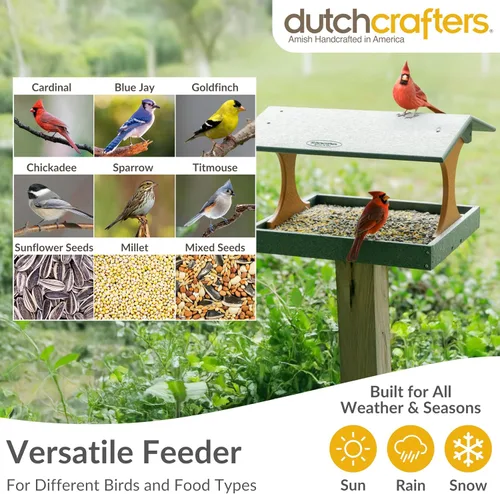 Miniatura 5 de DutchCrafters Amish Poly Deluxe Fly by Bird Feeder (negro y cedro)