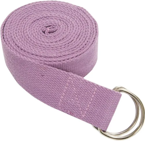 Miniatura 22 de Everyday Yoga Correa con anillo en D de metal, correa elástica duradera para yoga, pilates, flexibilidad y terapia física (6, 8, 10 pies)