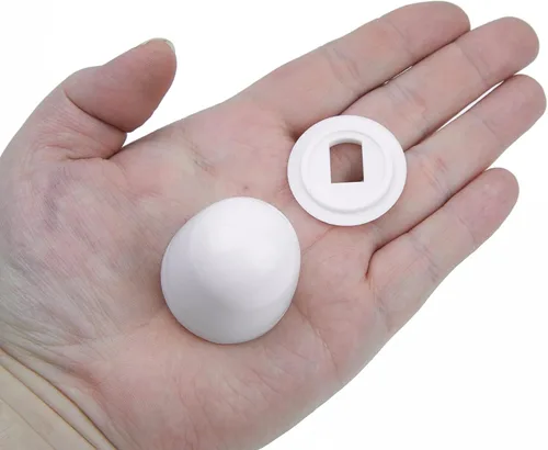 Miniatura 2 de Tapones para pernos de inodoro, 2 paquetes de tapas de inodoro redondas de plástico universales, con arandelas adicionales para una fácil