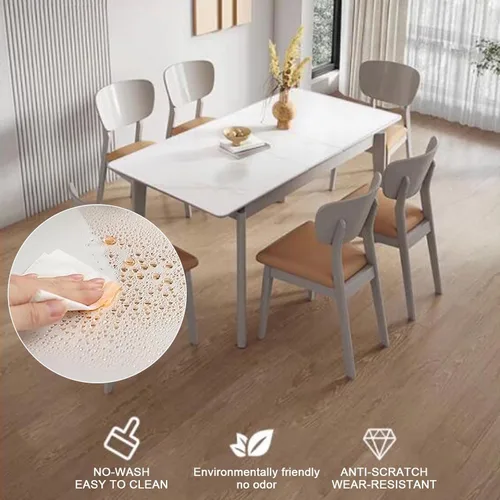 Miniatura 4 de Protector de mesa transparente, 26 x 26 x 26 pulgadas (60/120/140/160/70.9 in), 0.079 in de grosor, película de plástico para mesa, tapete