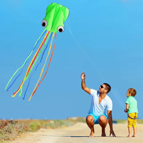 Miniatura 5 de Hengda Kite Soft Octopus Kite Series, Beautiful Kite with Long Colorful Tail for Kids and Adults, Easy to Fly Beach Kites, Excellent Outdoor