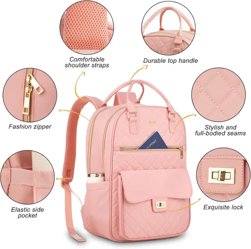 Miniatura 3 de Mochila Bolso para mujeres, linda mochila escolar para adolescentes con compartimento para laptop, mochila acolchada elegante para computadora