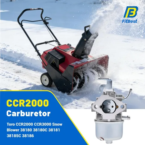 Miniatura 2 de FitBest Carburador para soplador de nieve Toro CCR2000 CCR3000 38180 38180C 38181 38185C 38186 reemplaza 95-7935 81-4690 81-0420 con foco