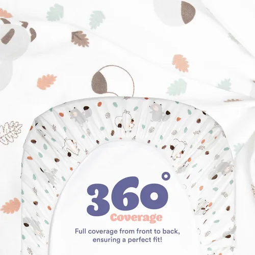 Miniatura 4 de Cloud Baby Bassinet Sábana de 32 x 16 pulgadas (paquete de 2) – 100% algodón de jersey orgánico, transpirable y suave para bebé, niño, niña, recién