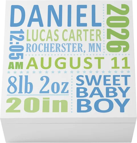 Miniatura 22 de Let's Make Memories Caja de recuerdos personalizada para recién nacido, almacenamiento de recuerdos, caja de recuerdos, decoración de guardería, 6