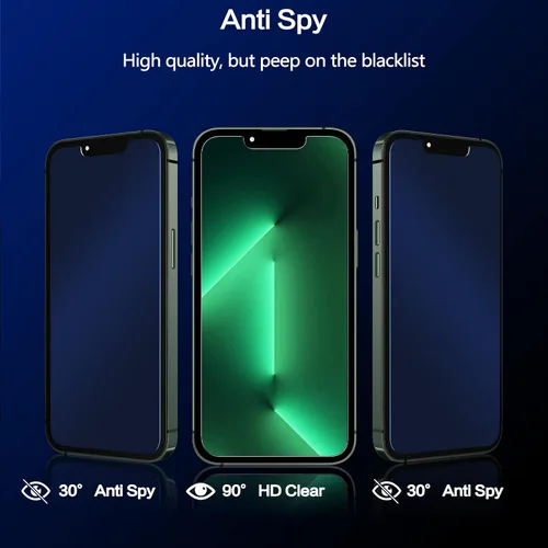 Miniatura 5 de Protector de pantalla de privacidad para iPhone 13 Pro Max con protector de lente de cámara, protección ocular antiluz azul, vidrio templado 9H