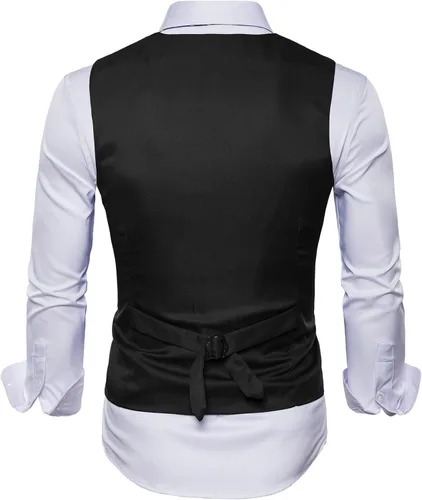 Miniatura 3 de AOYOG - Chaleco formal de negocios de hombres para traje o esmoquin